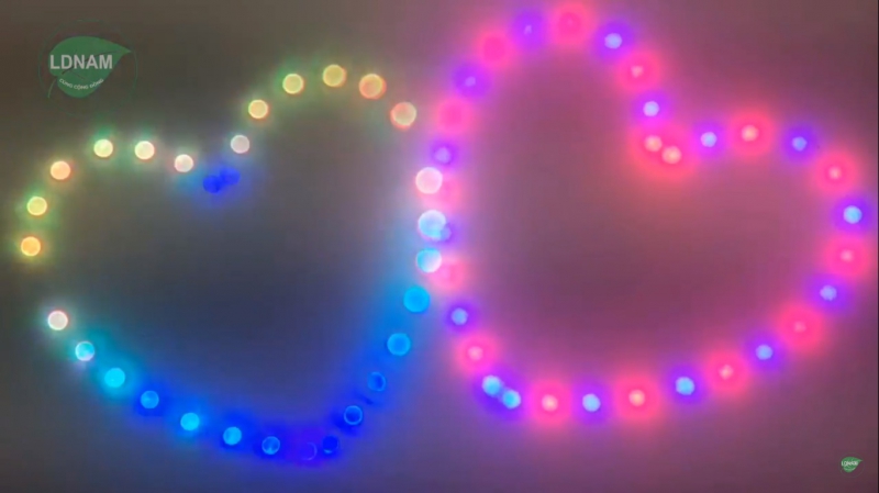 Tự làm đèn LED trái tim 32 LED 7 màu 89S52 đơn giản đẹp mắt