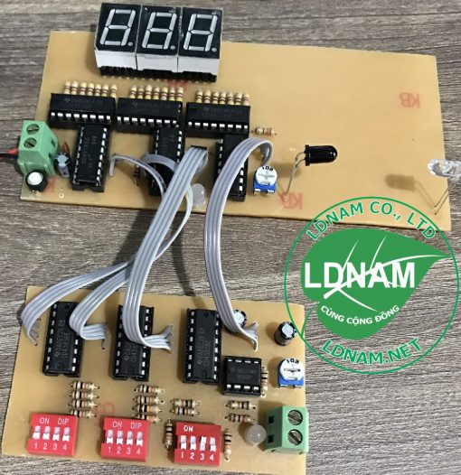 Mạch đếm sản phẩm 3 số cài đặt được dùng DIP bằng IC số LDNam