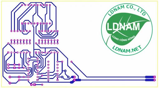 Sơ đồ mạch in mạch đếm sản phẩm 2 số IC số LDNam