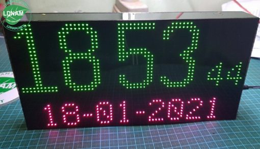 Đồng hồ treo tường bảng LED ma trận P4 full màu LDNam