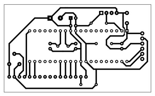 Sơ đồ mạch in mạch đo nhiệt độ độ ẩm PIC16F877A DHT11 hiển thị LCD LDNam